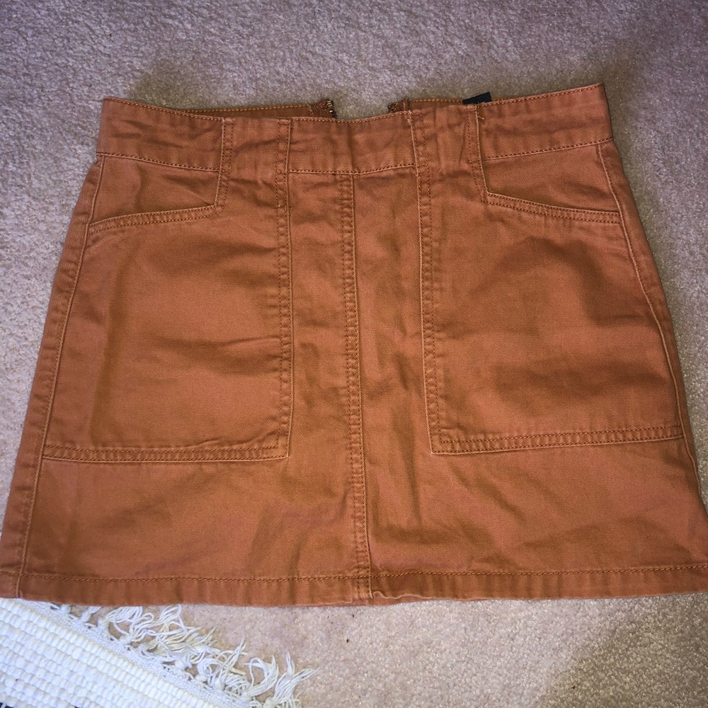 Orange jean skirt